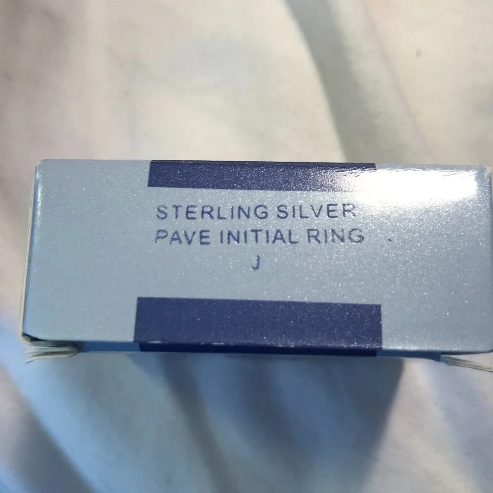 Vintage Avon 2001 Sterling Silver Pave‎ Initial Ring - J